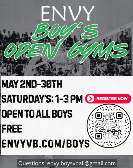 Envy Volleyball Open Gym flyer